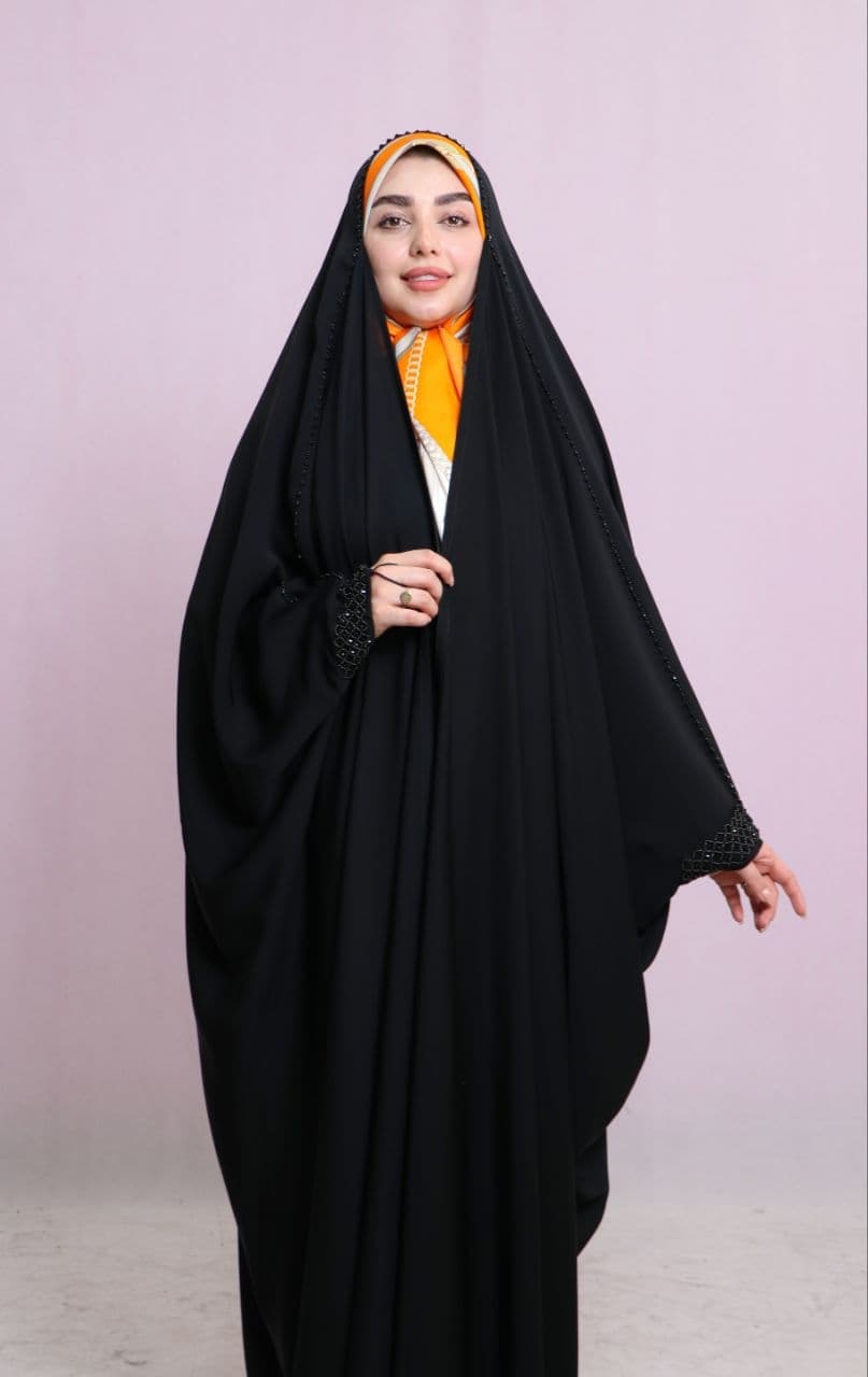 چادر عبا جواهردوزی لانه زنبوری — تصویر ۵
