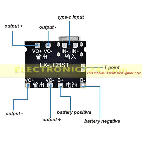 ماژول شارژ باتری لیتیوم LX-LCBST TP4056 Battery Charger Type-C — تصویر ۹