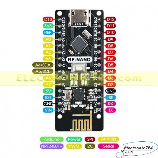 آردوینو نانو ARDUINO RF-NANO NRF21L01 CH340 — تصویر ۳