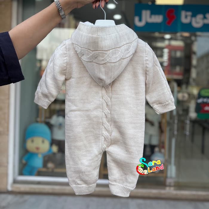 سرهمی بافت داخل خز جلو دکمه 3 تا 9 ماه — تصویر ۸
