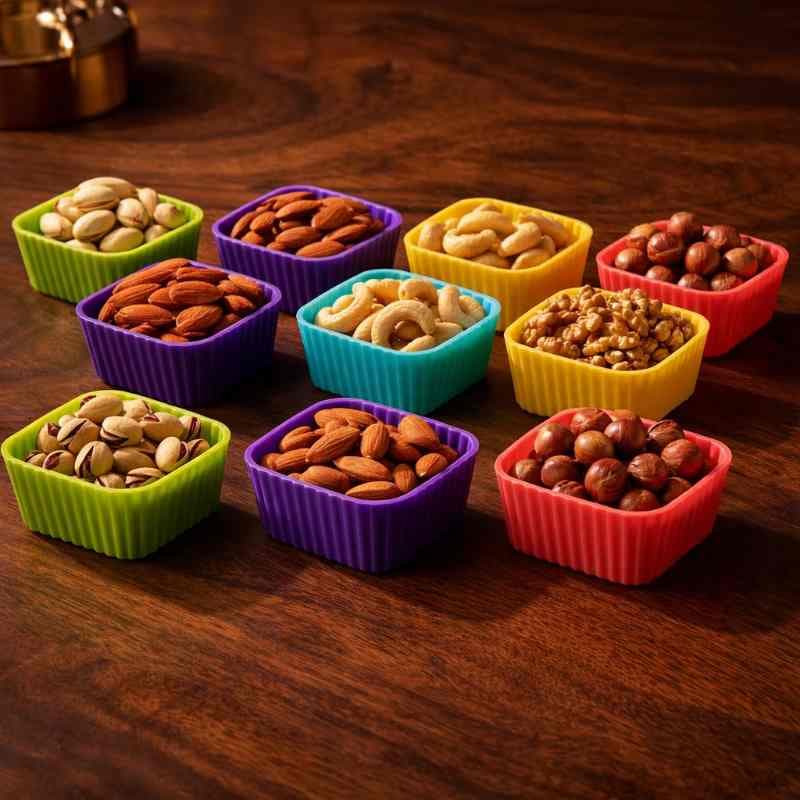 قالب سیلیکونی هواپز و کاپ کیک مدل مربع بسته 12 عددی — تصویر ۱۱