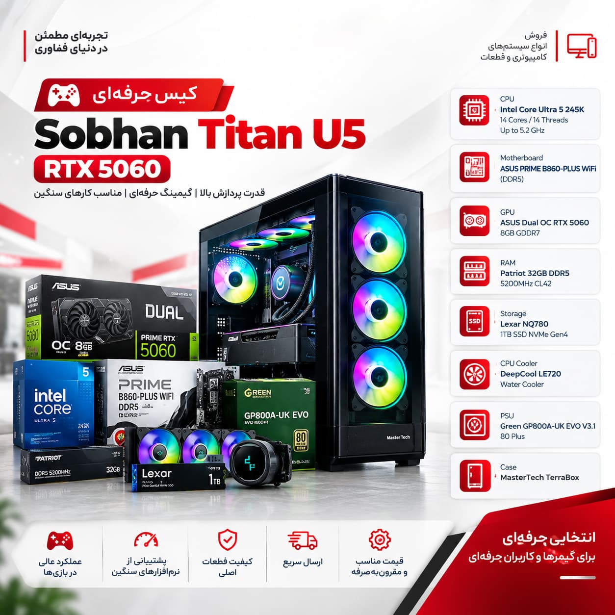 کیس اسمبل شده گیم پرو(حرفه ای) — تصویر ۲