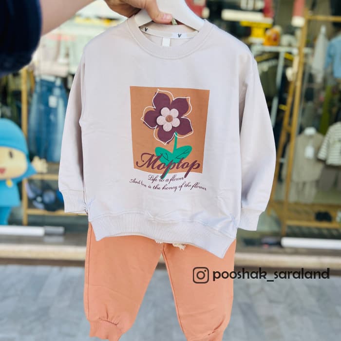 ست دورس و شلوار بچگانه طرح گل — تصویر ۱۲