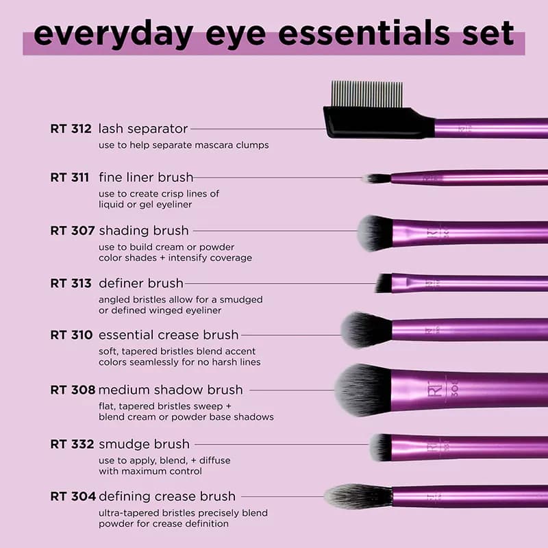 ست براش ۸ تکه آرایش چشم ریل تکنیک Everyday Eye Essentials — تصویر ۹