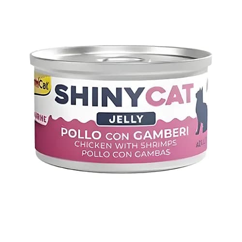 کنسرو گربه جیم کت مرغ و میگو در ژله Gimcat Shiny Cat Chicken with Shrimp In Jelly