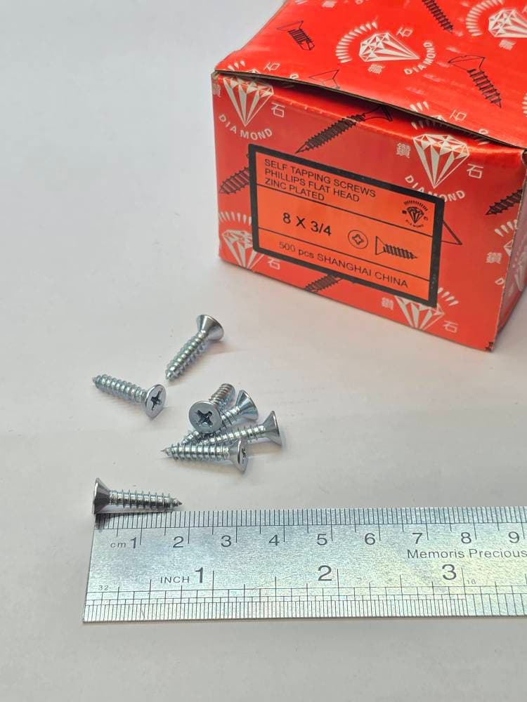 پیچ خودکارتخت 3/4*8 چینی 19*4.2 (مخصوص مته 3.5)