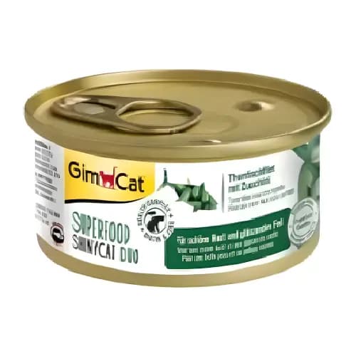 کنسرو گربه جیم کت تن و کدوسبز Gimcat Superfood Shinycat Duo Tuna Fillet with Courgettes — تصویر ۲