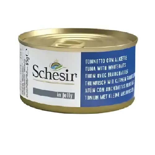کنسرو گربه شسیر طعم تن و ماهی وایت بیتس Schesir Tuna With Withebaits
