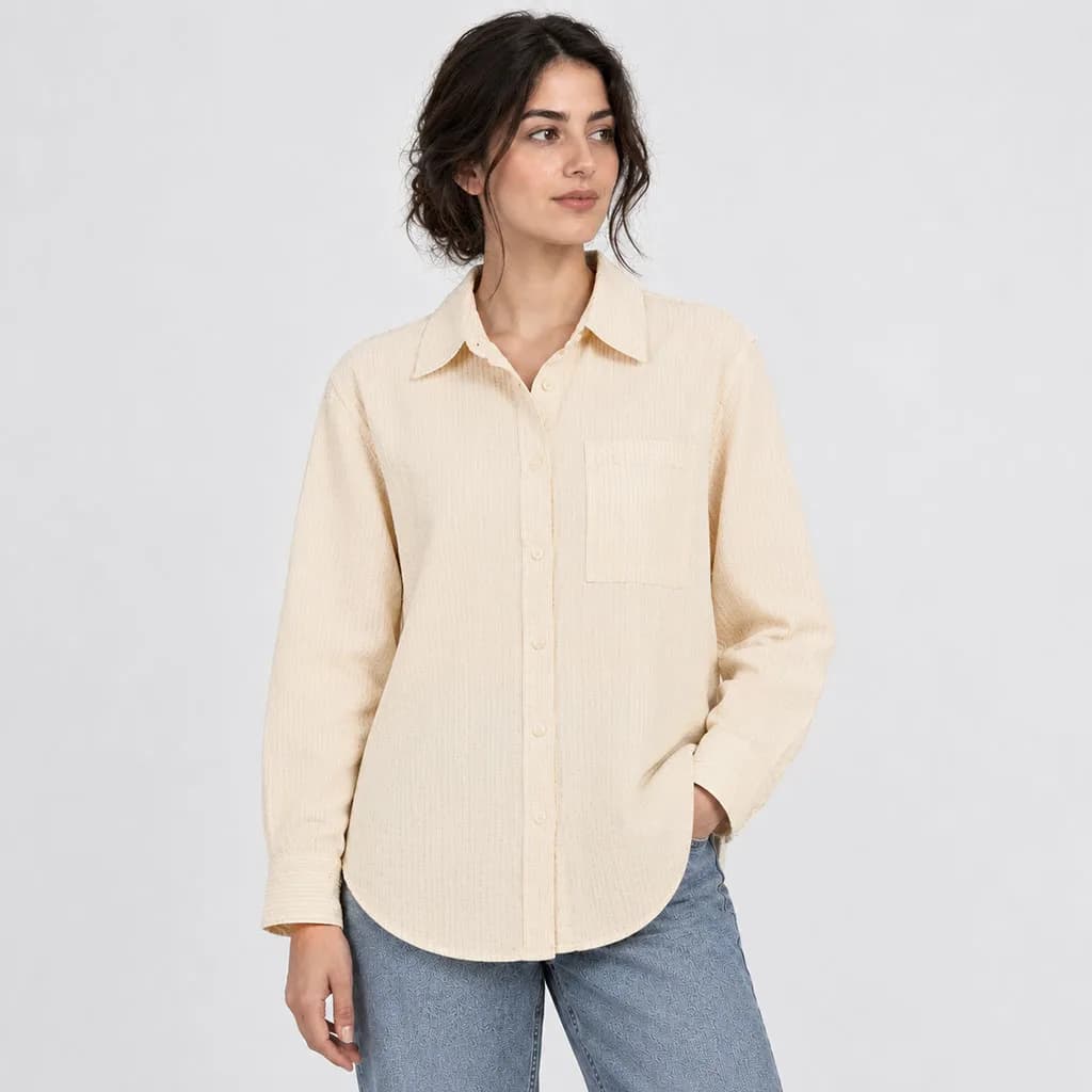 شومیز زنانه نخی H&M کرم شیری — تصویر ۵