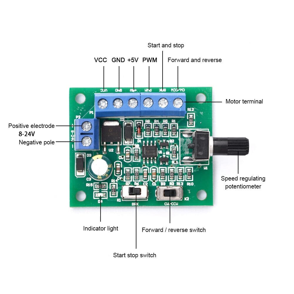 ماژول کنترل دور موتور PWM DC 8-24V — تصویر ۹