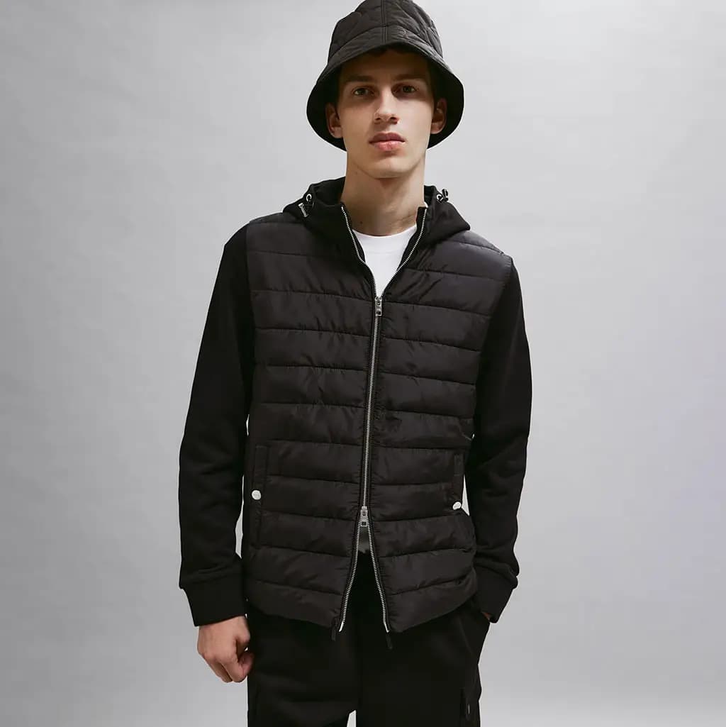 کاپشن مردانه کلاه دار مدل هیبرید از برند H&M — تصویر ۳