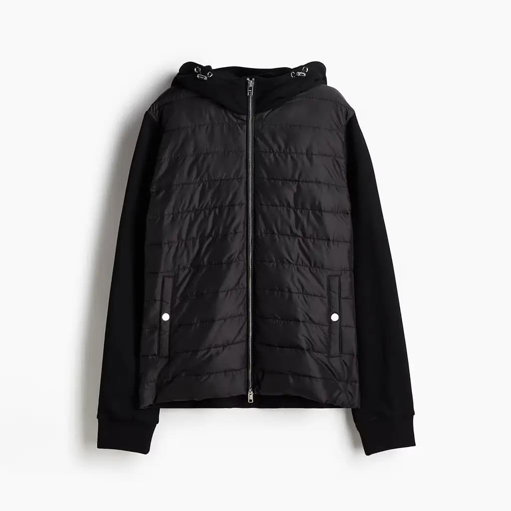کاپشن مردانه کلاه دار مدل هیبرید از برند H&M