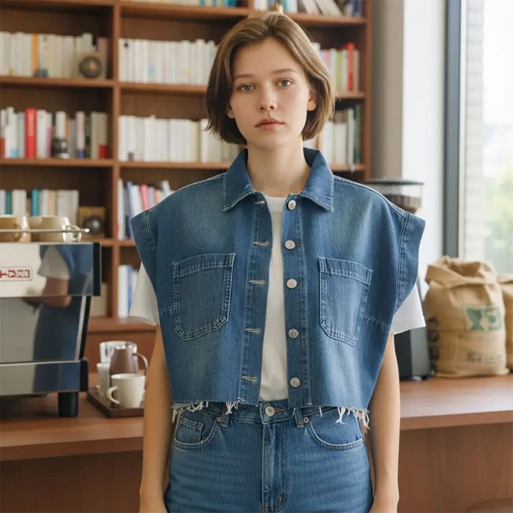 وست کراپ زنانه جین از برند Denim — تصویر ۳