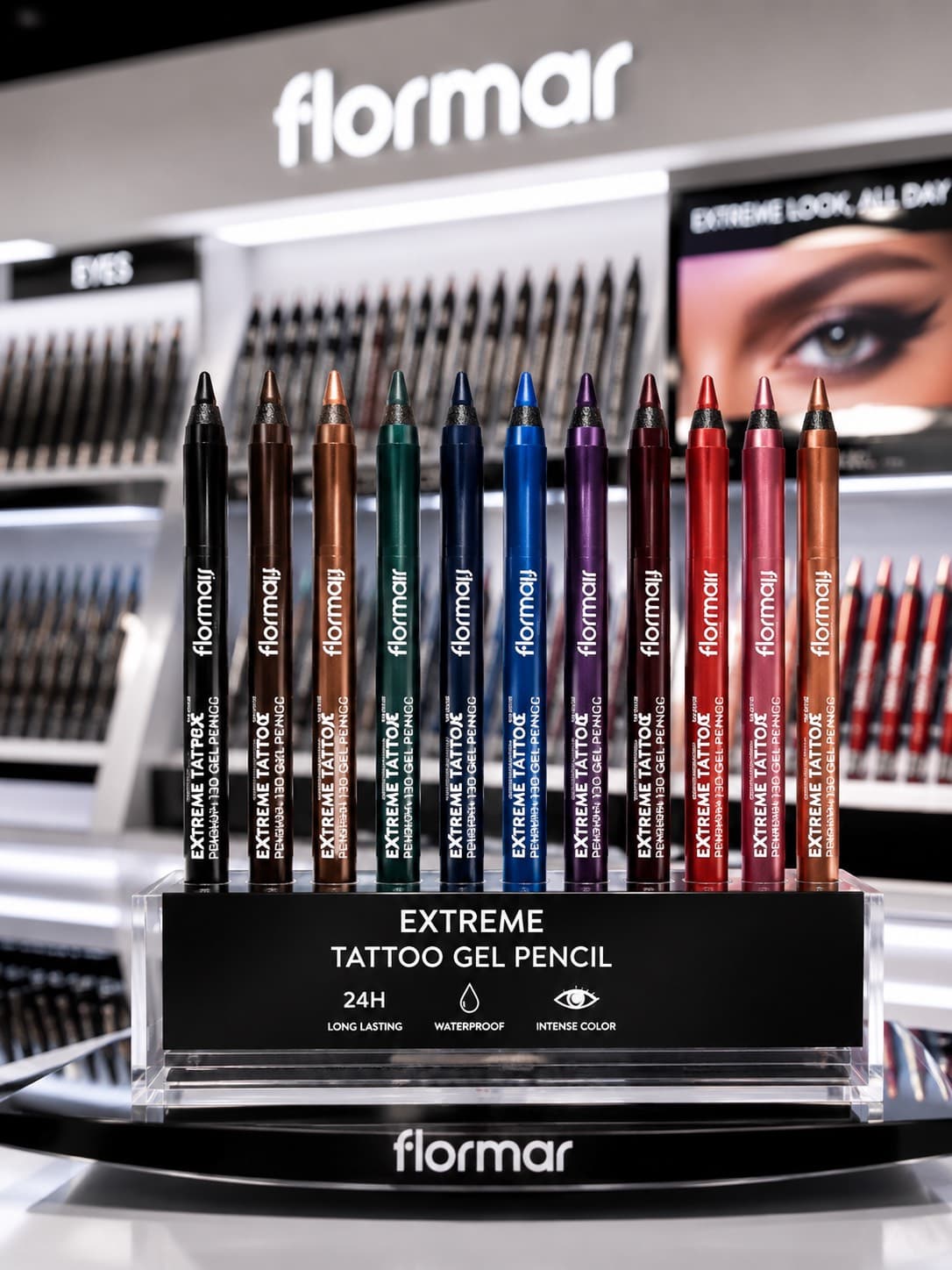 مداد چشم ژلی فلورمار flormar مدل Extreme Tattoo Gel Pencil — تصویر ۴