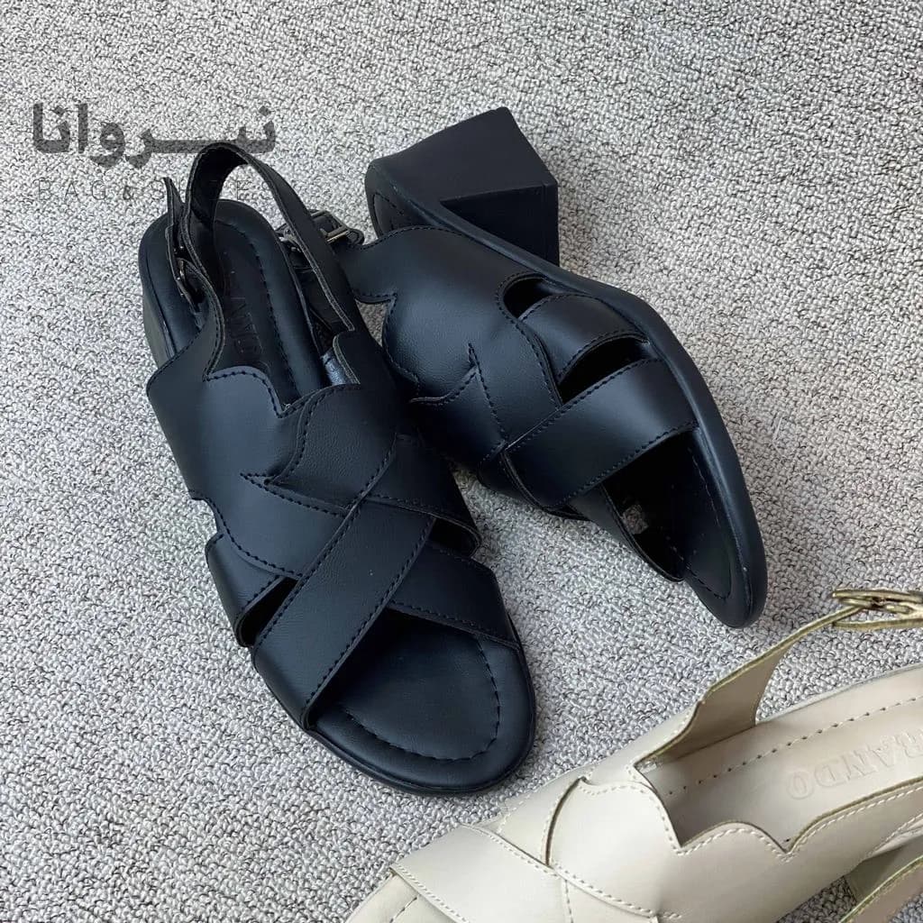 صندل زنانه طبی پاشنه 5 سانت چرمی — تصویر ۸
