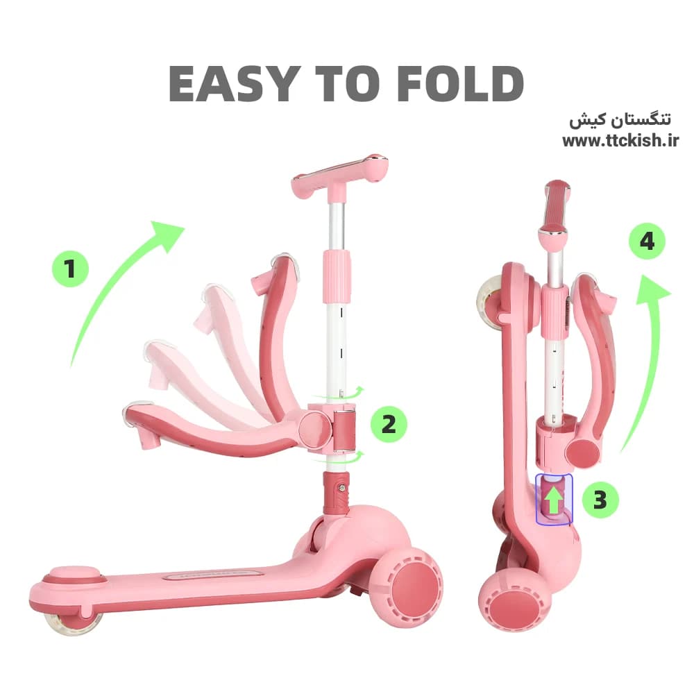 اسکوتر 3 چرخ تعادلی صندلی دار موزیکال چراغ دار مدل IQ Plus — تصویر ۱۱