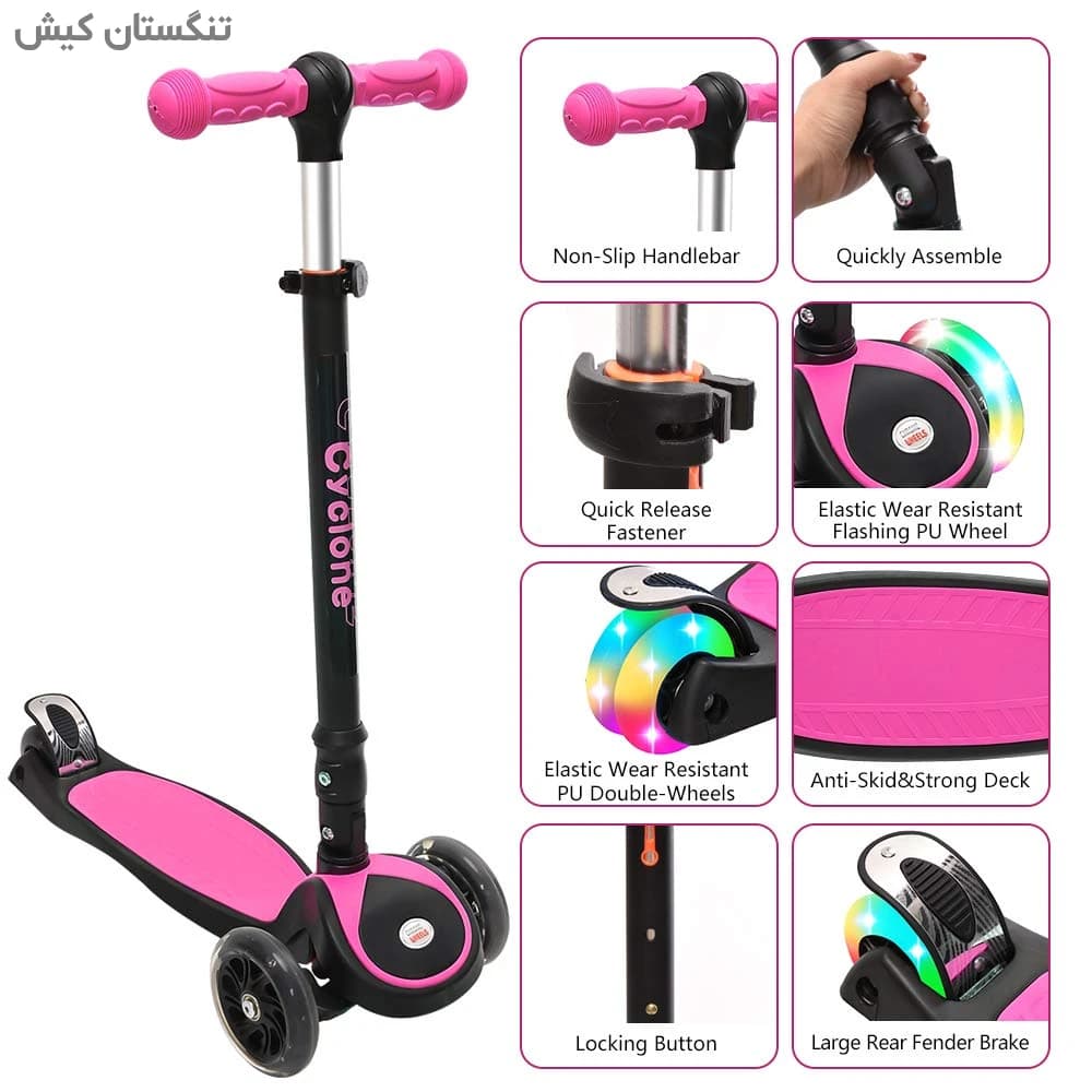 اسکوتر 3 چرخ تعادلی کودک پسرانه دخترانه مدل NEON — تصویر ۷