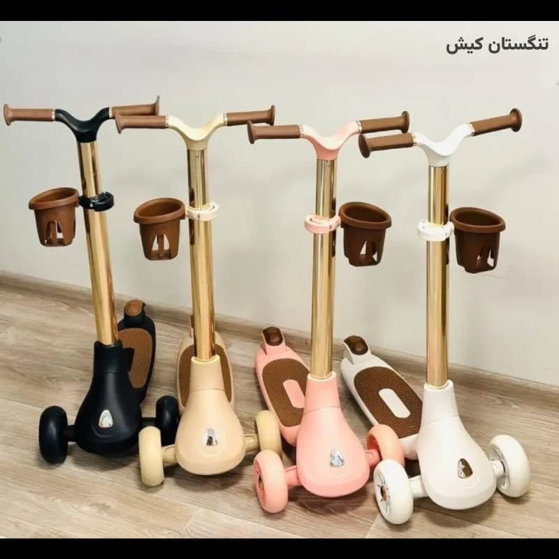 اسکوتر 3 چرخ چراغ دار تاشو حرفه ای مدل Luxury — تصویر ۶