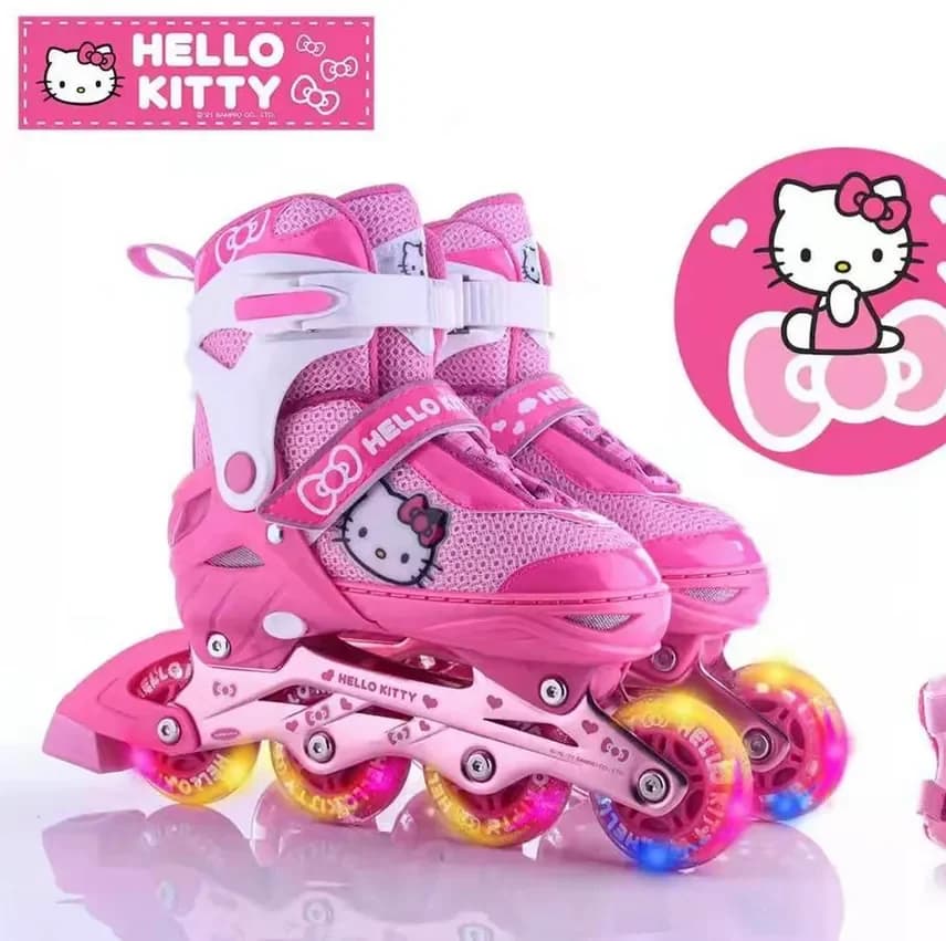 کفش اسکیت هلو کیتی Hello Kitty همراه با ست ایمنی