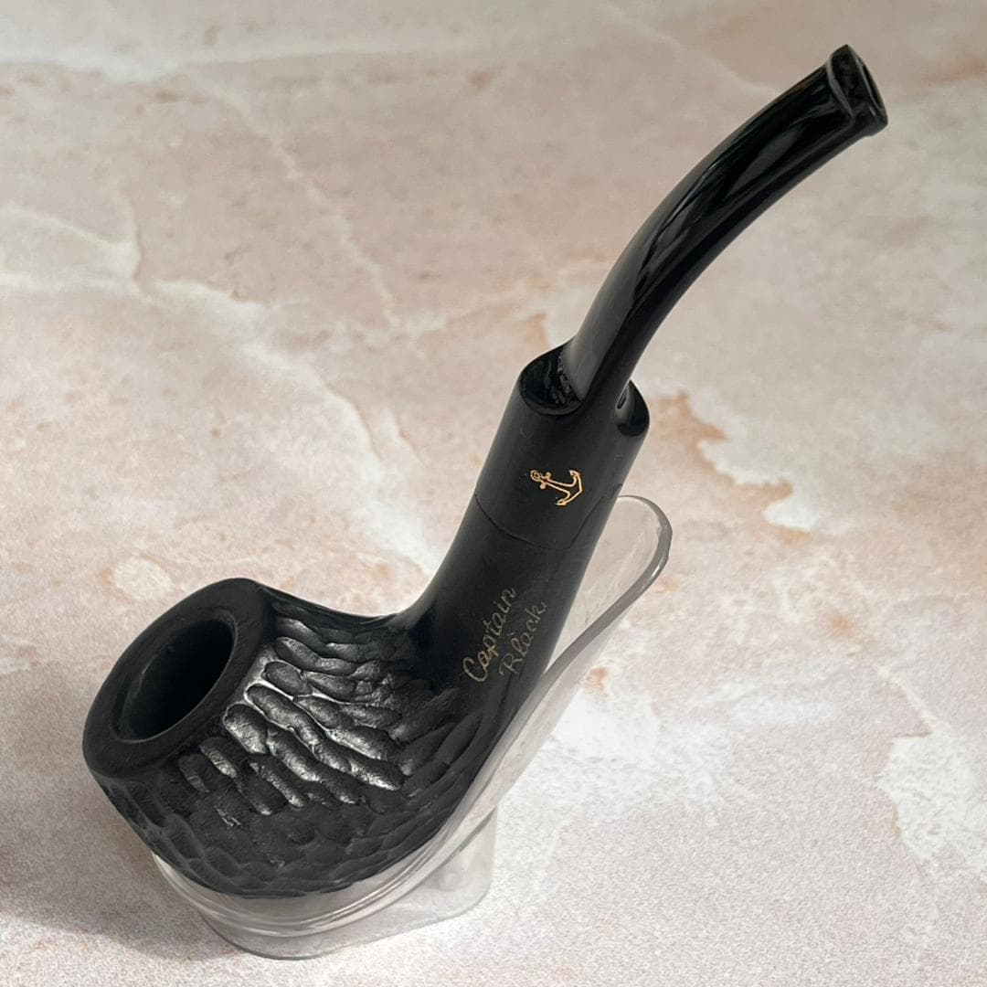 پیپ چوبی کاپیتان بلک راه راه دسته طرحدار مشکی capitan black — تصویر ۲