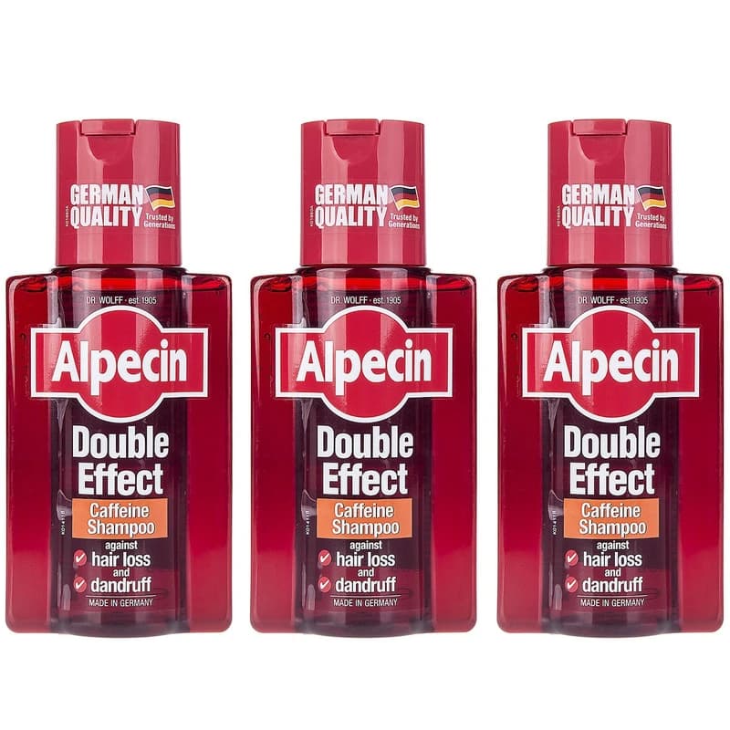 پکیج 3 عددی شامپو ضد شوره آلپسین مدل Double Effect Caffeine