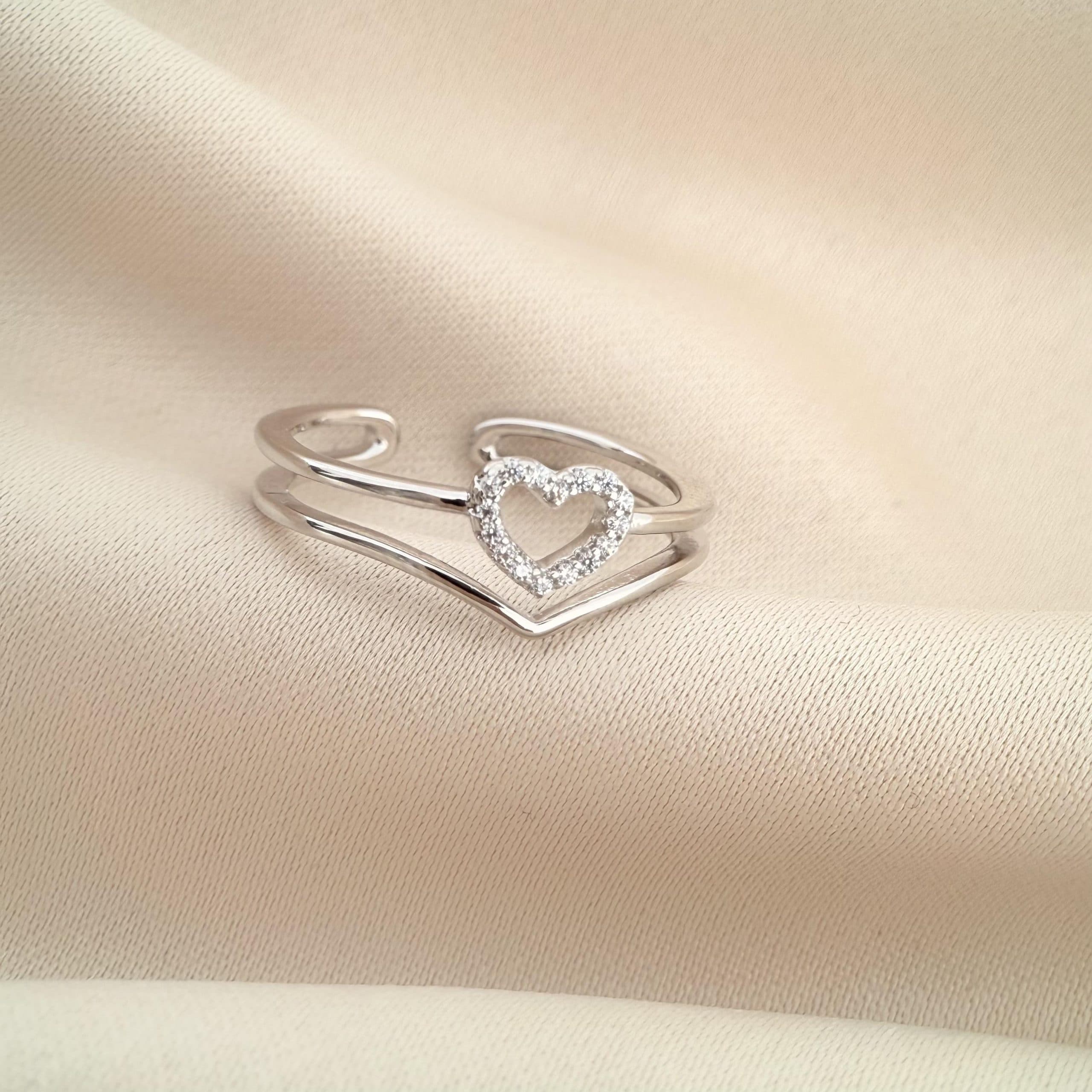 انگشتر طرح قلب ژوپینگ مدل R0097S — تصویر ۱۰