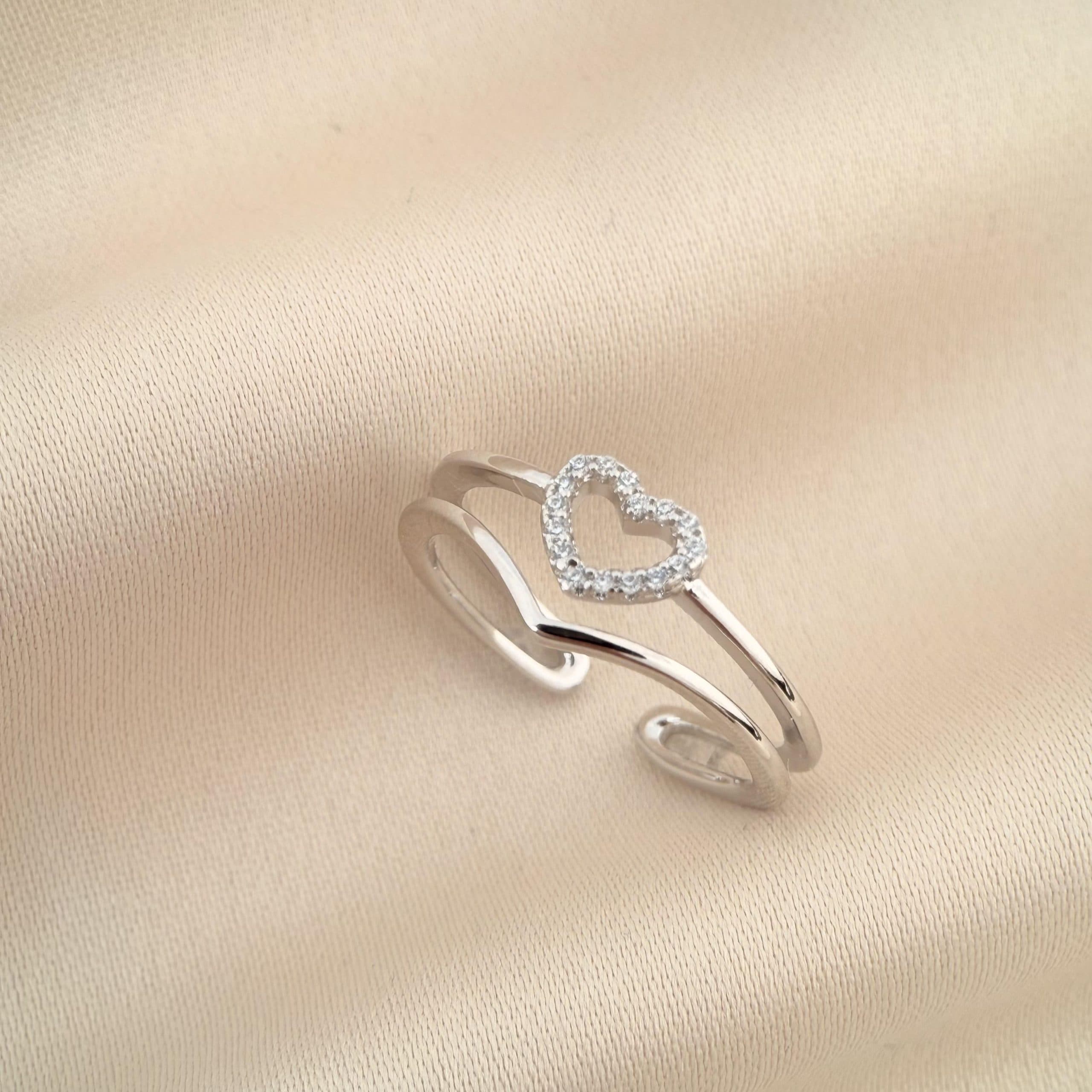انگشتر طرح قلب ژوپینگ مدل R0097S — تصویر ۸