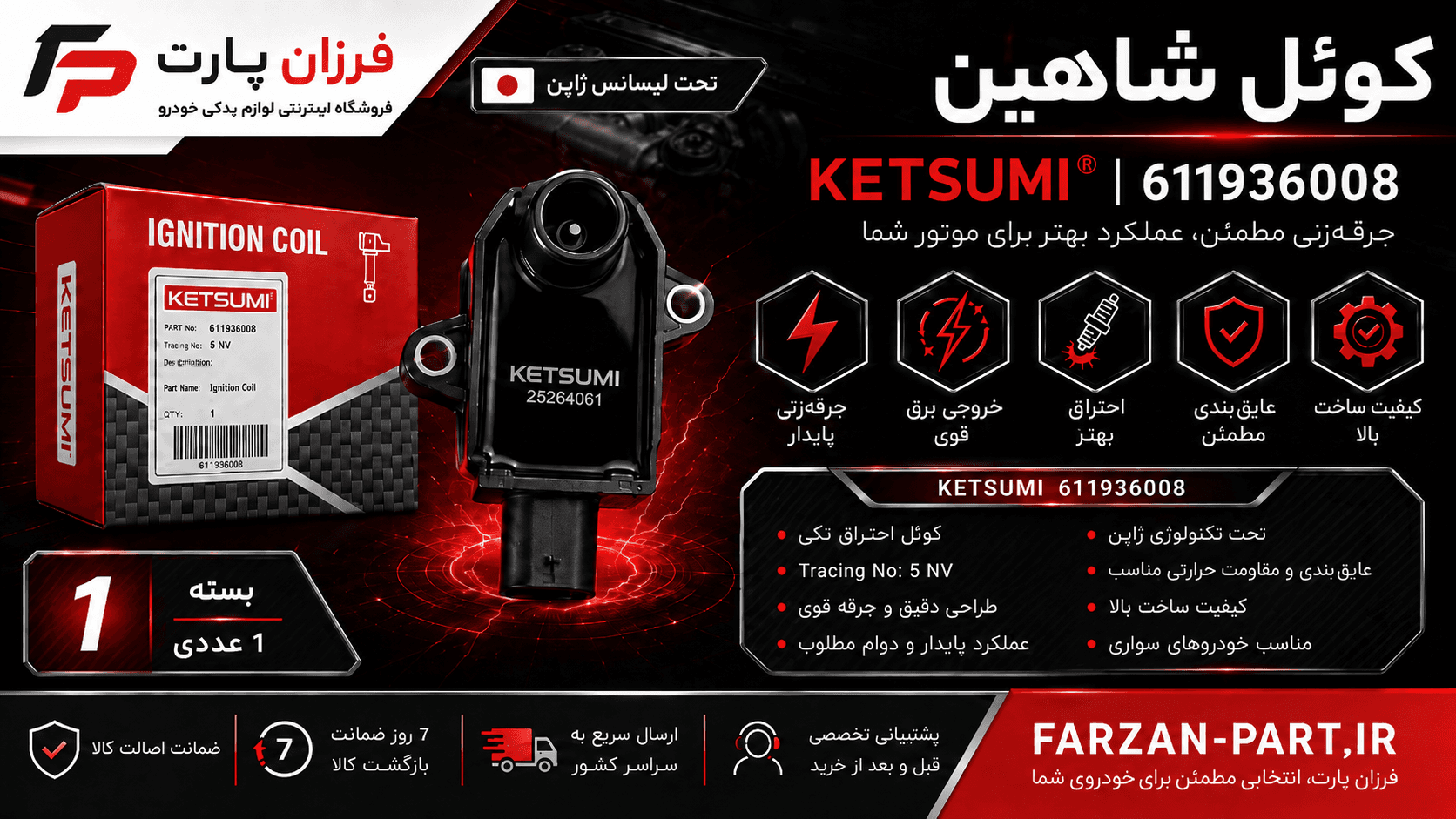 کوئل شاهین کتسومی KETSUMI تحت لیسانس ژاپن