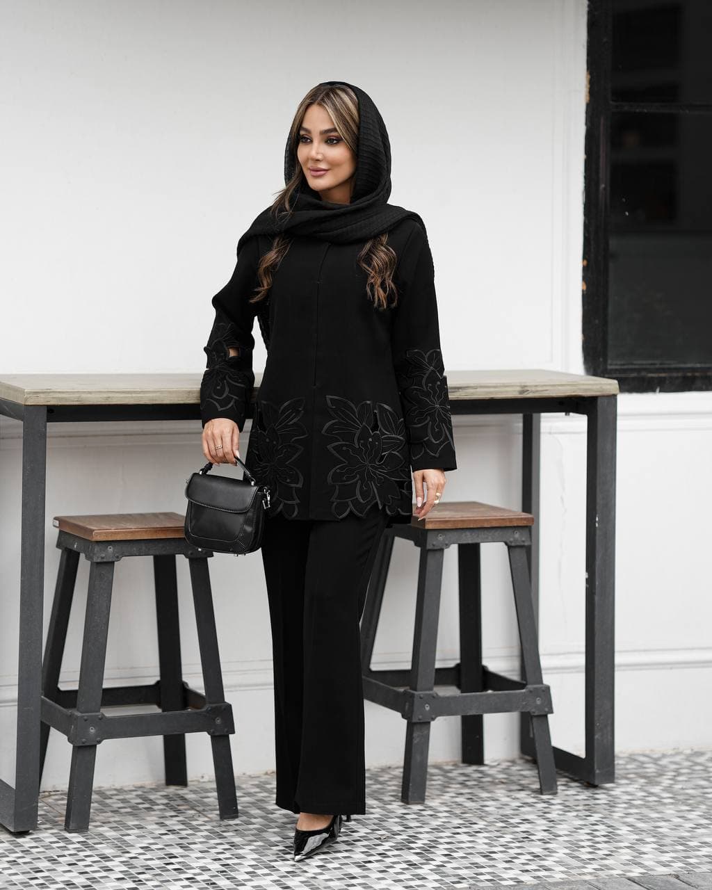 مانتو شلوار زنانه مدل نازنین گل — تصویر ۴