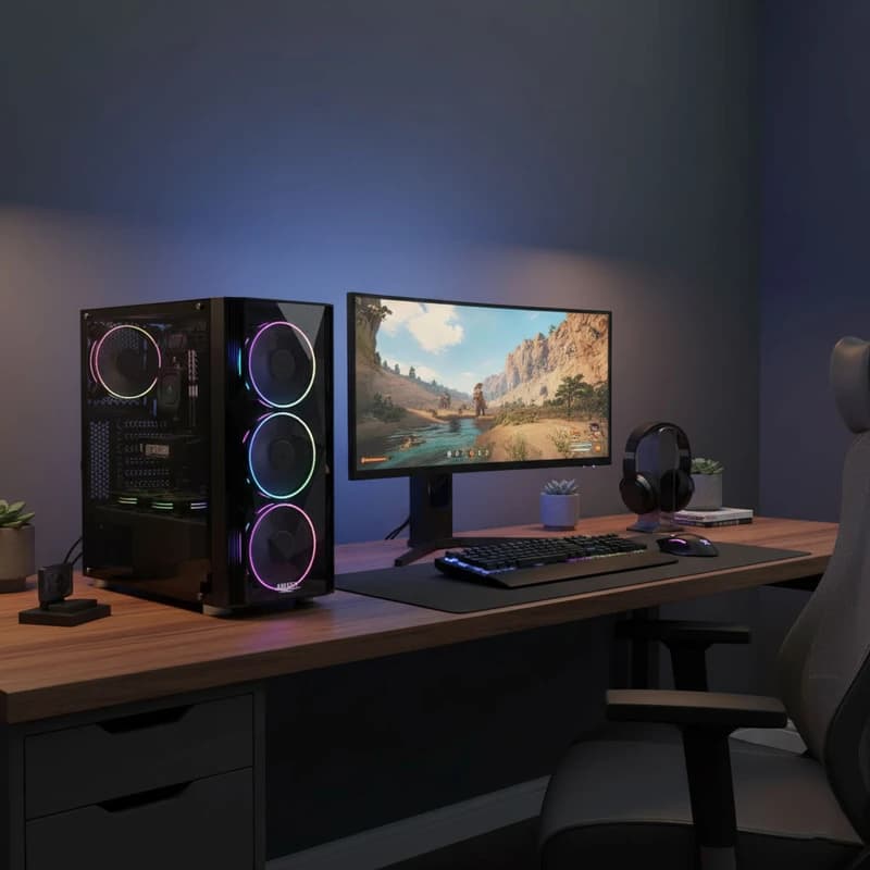 قاب کیس کامپیوتر گیمینگ اوست مدل GT-AV02-BG — تصویر ۸
