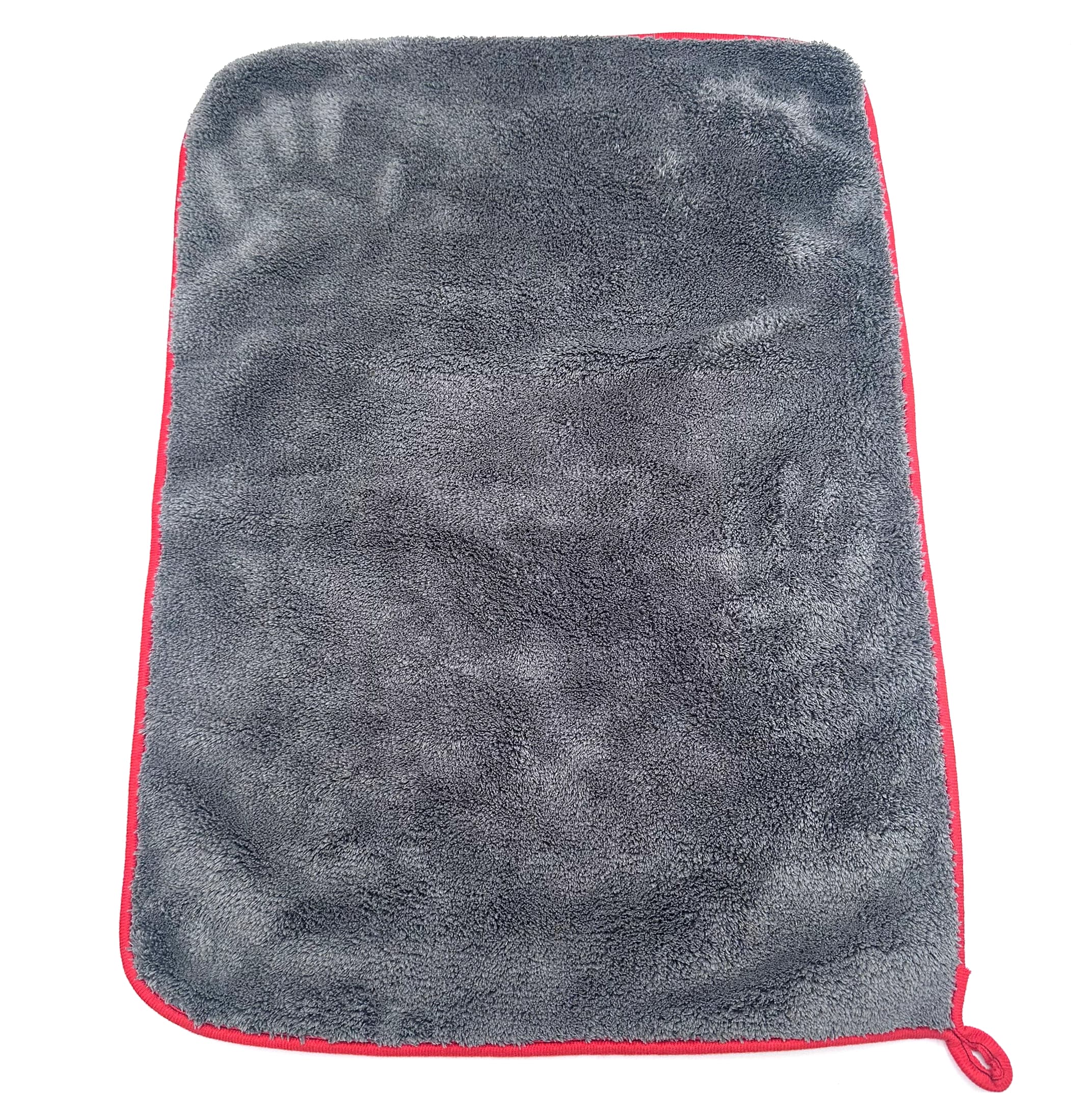 دستمال حوله ای طوسی حاشیه قرمز پیورگلاس سایز 60 در 90 مدل Pure Gloss Towel — تصویر ۵