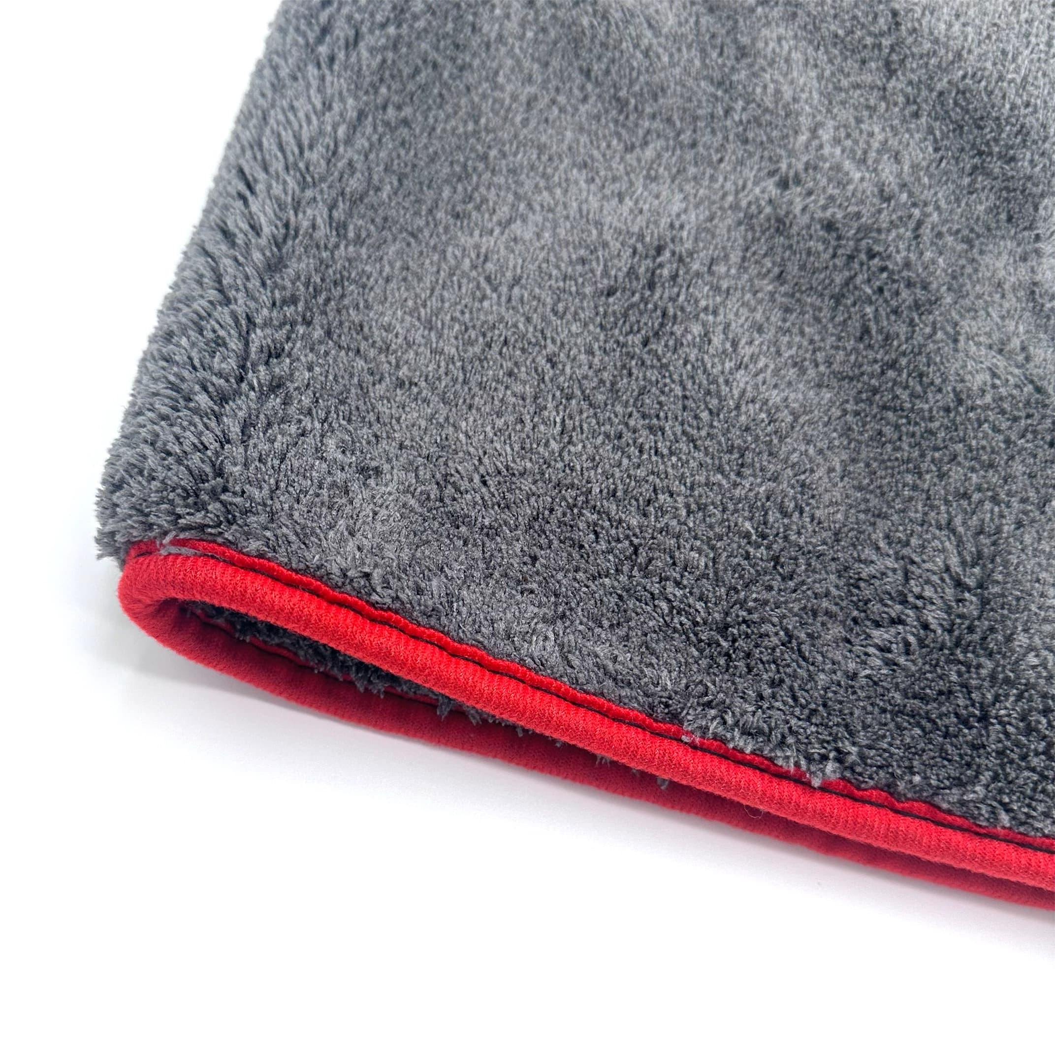 دستمال حوله ای طوسی حاشیه قرمز پیورگلاس سایز 60 در 90 مدل Pure Gloss Towel