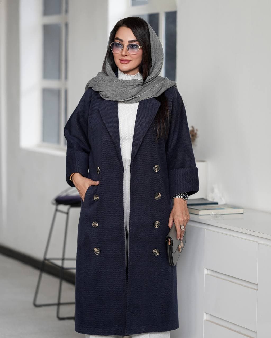 پالتو بلند زنانه مدل توران — تصویر ۳