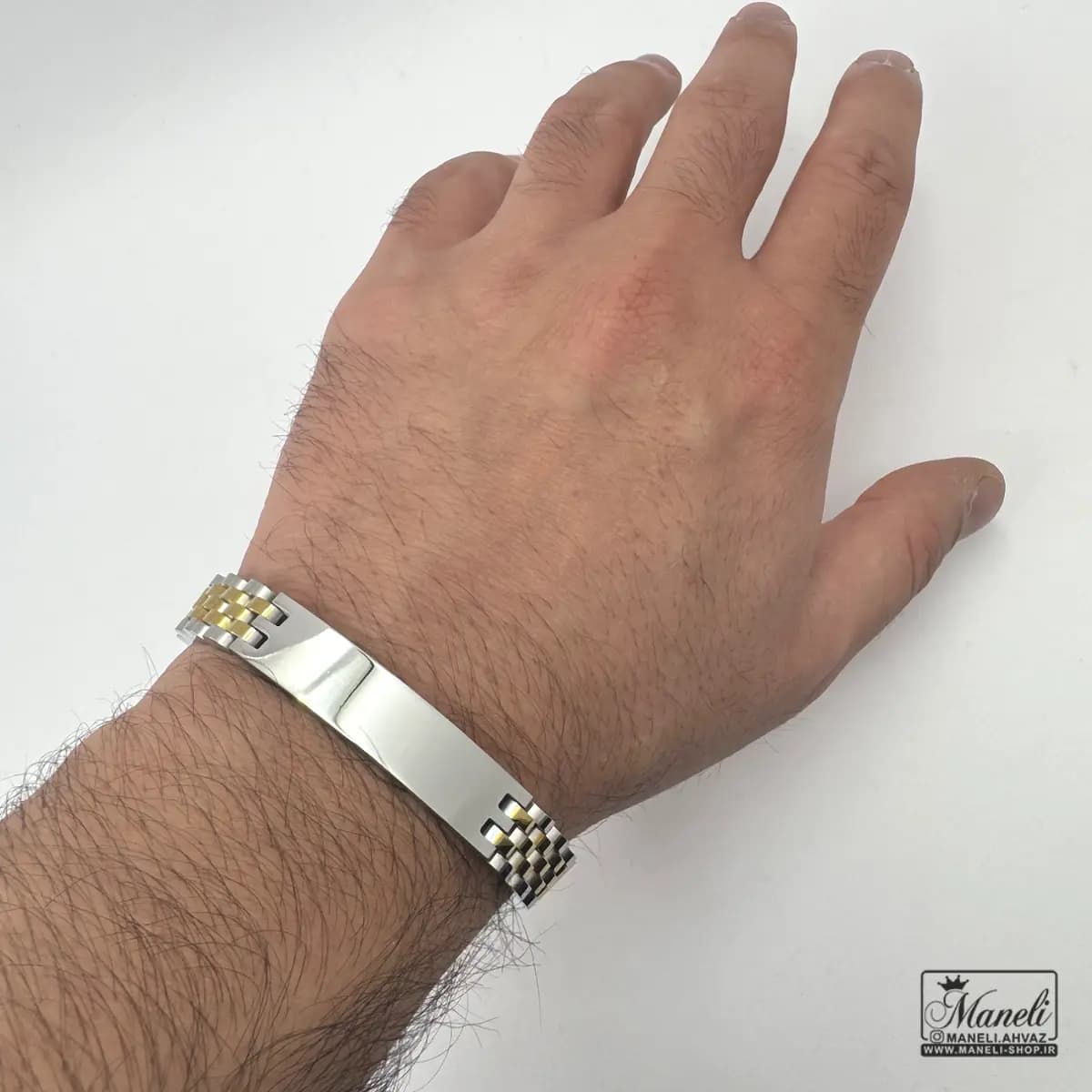 دستبند رولکس سیلور طلایی قابل حک اسم — تصویر ۵