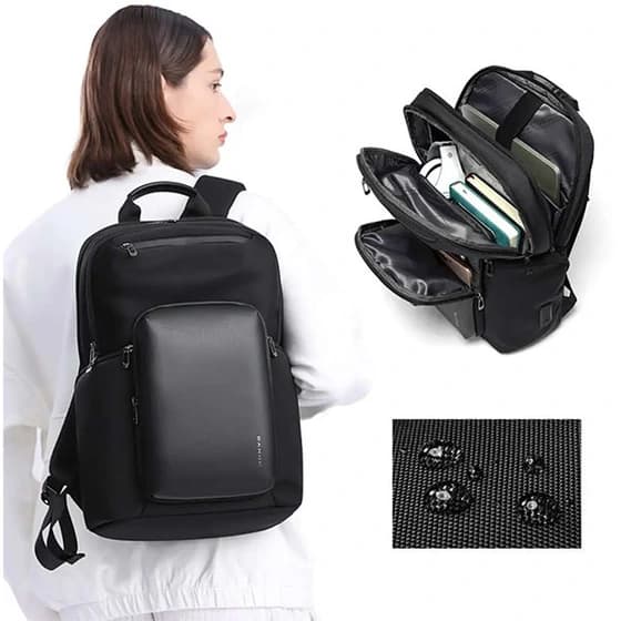 کوله پشتی لپ تاپ 15.6 اینچ بنج BANGE اصل مدل BG-7712 با پورت USB — تصویر ۵
