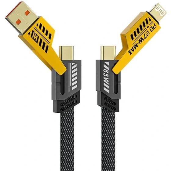 کابل شارژ 4 کاره Flat Wire 4in1 فست شارژ 65 وات