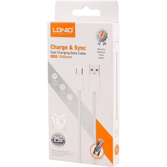 کابل فست شارژ Type-C الدینیو مدل LS901 — تصویر ۲