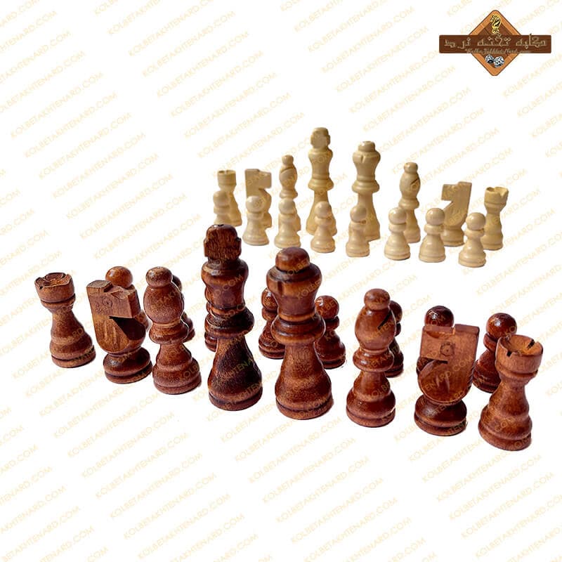 مهره شطرنج چوبی فدراسیونی سایز مینی — تصویر ۴