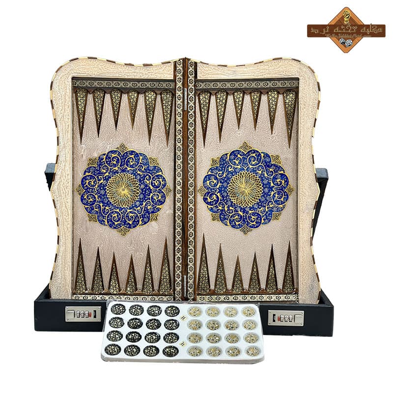 تخته نرد خاتم تذهیب کف صدفی — تصویر ۸