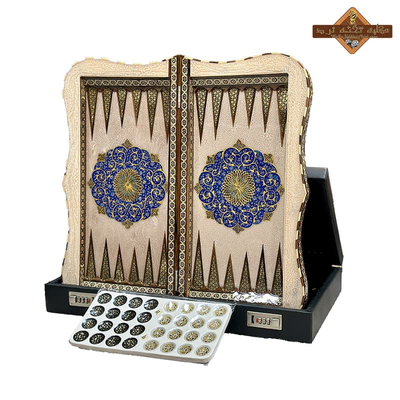 تخته نرد خاتم تذهیب کف صدفی — تصویر ۱۰