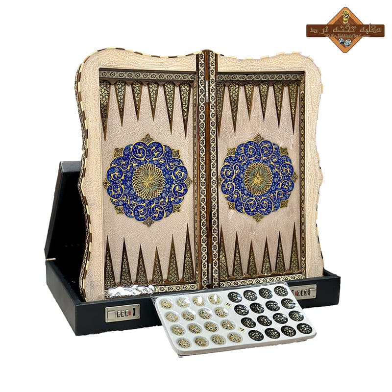 تخته نرد خاتم تذهیب کف صدفی — تصویر ۶