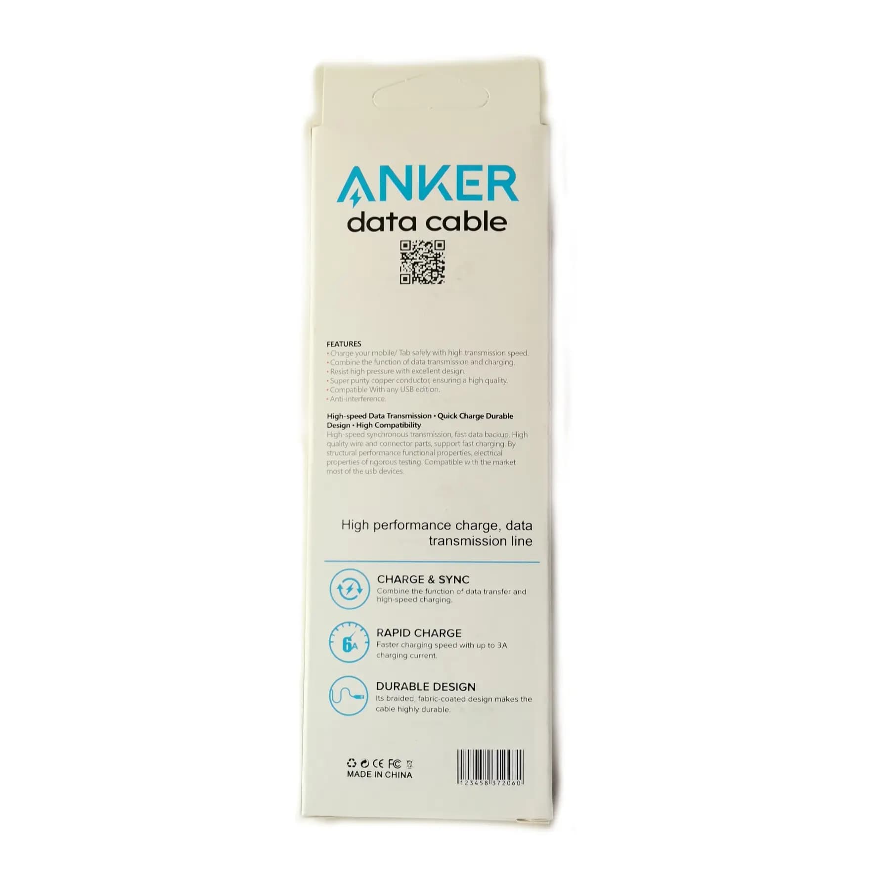 کابل شارژ تایپ سی (Type-C) انکر ANKER مدل EC-012 — تصویر ۲