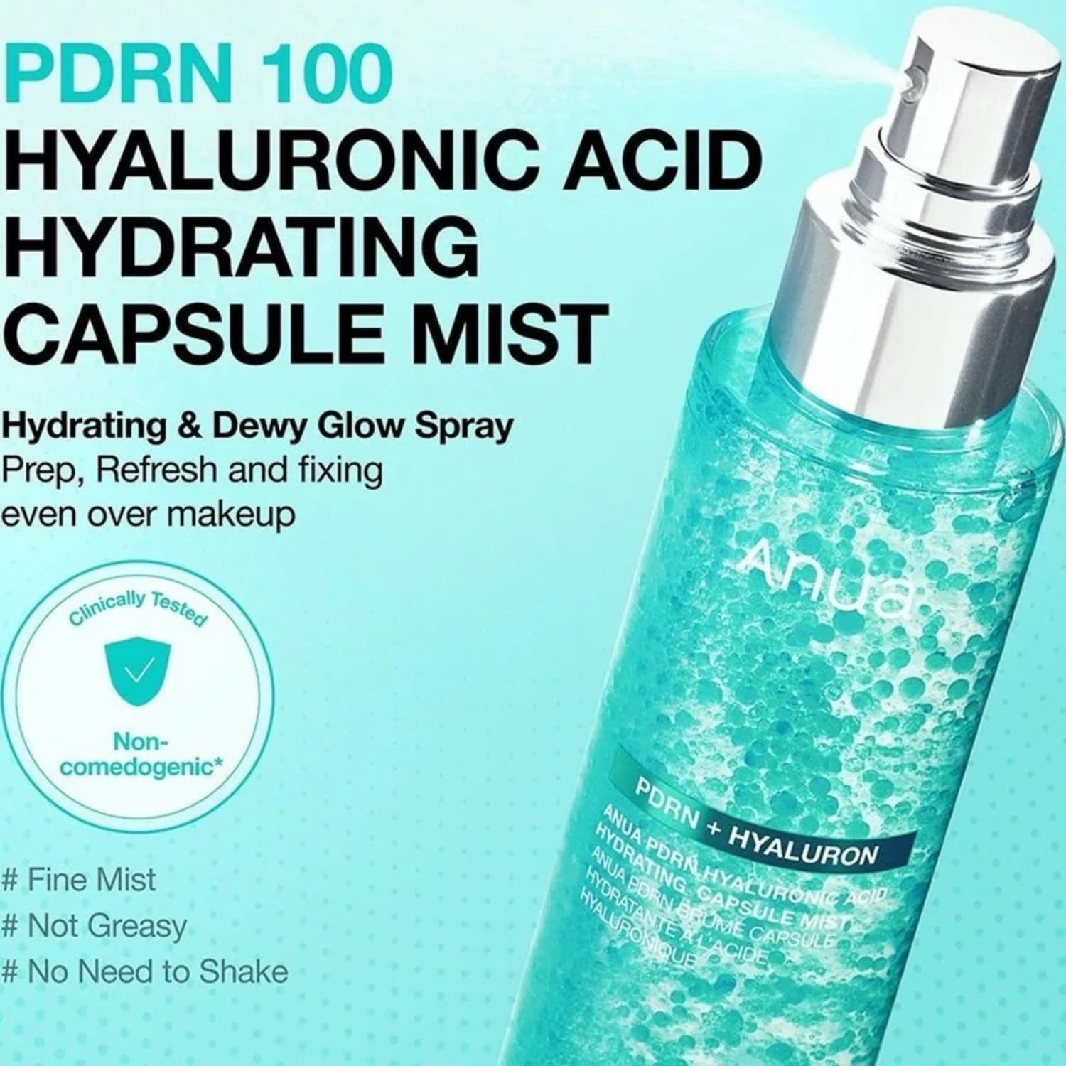 اسپری میست آبرسان کپسولی هیالورونیک اسید و PDRN آنواAnua مدل PDRN Hyaluron Hydrating Capsule Mist — تصویر ۸