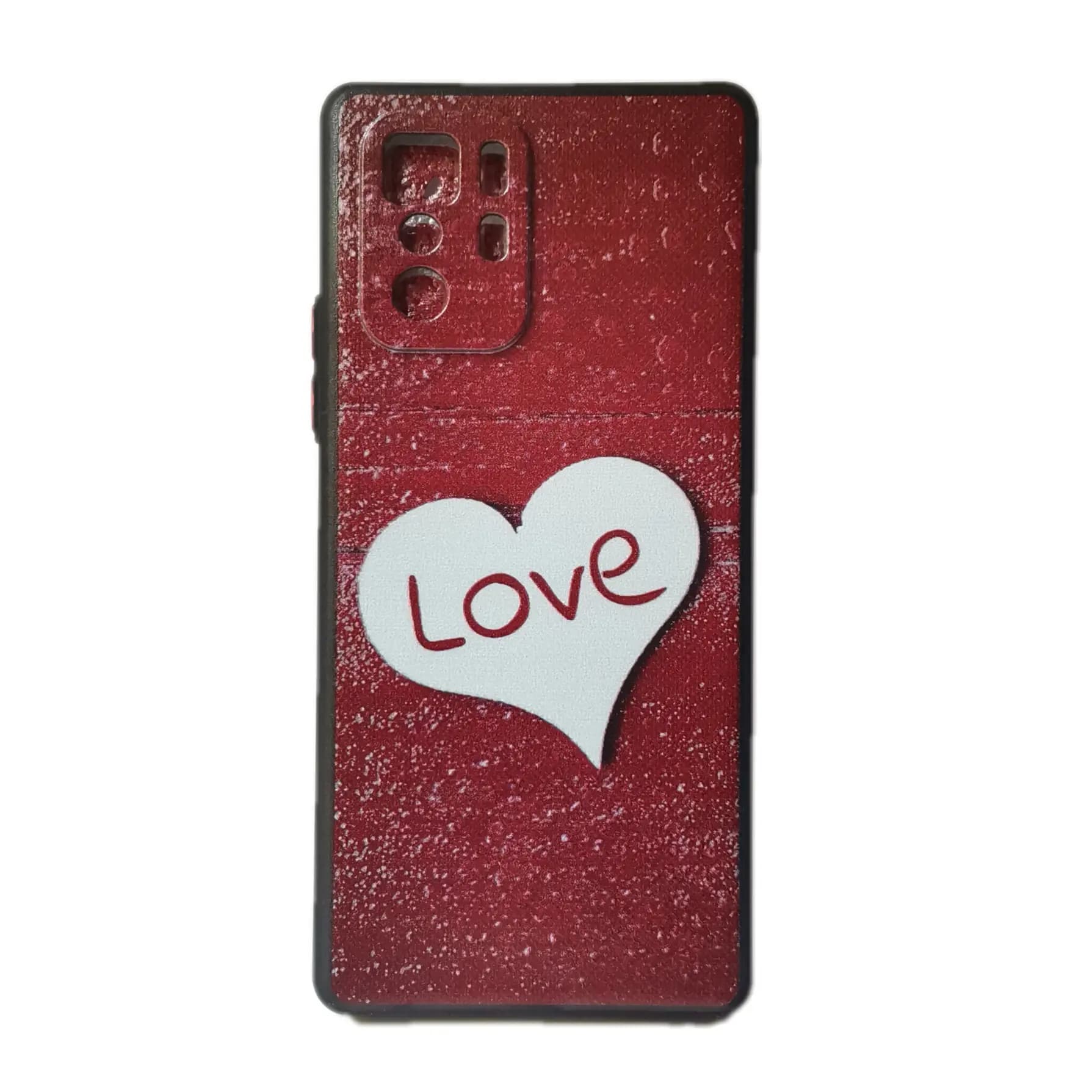 کاور گوشی شیائومی Poco X3 GT طرح Love قلب سفید زمینه قرمز