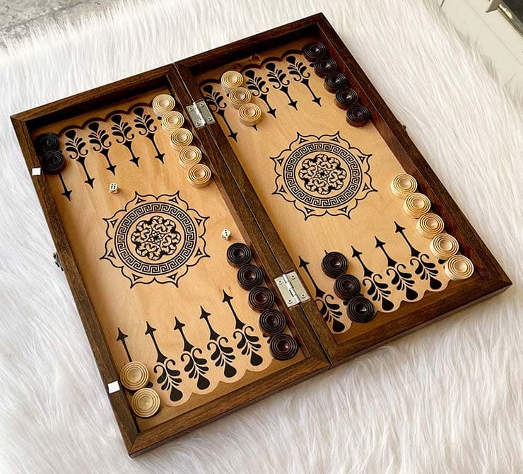 تخته نرد روکش راش چاپی طرح ورساچ — تصویر ۱۰