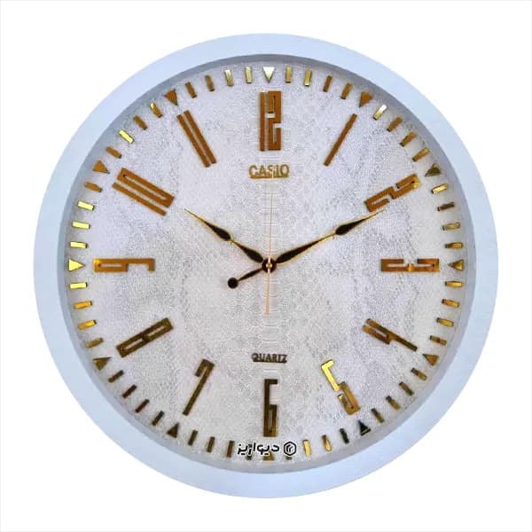 ساعت دیواری کاسیو M102 قطر 52 سانتی | صفحه چرم و طراحی مدرن — تصویر ۴