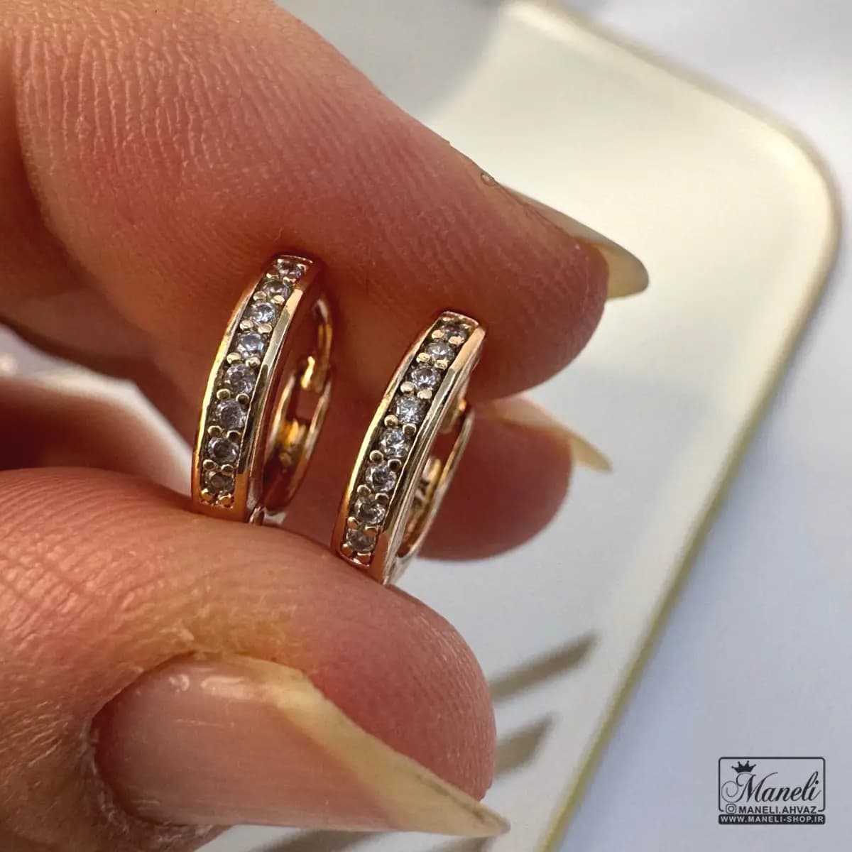 گوشواره طلایی ژوپینگ حلقه ای ضدحساسیت — تصویر ۵