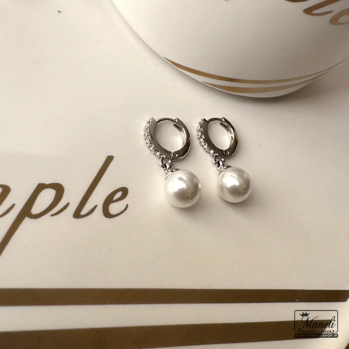 گوشواره نقره ای ژوپینگ حلقه ای مرواریدی ضدحساسیت — تصویر ۹