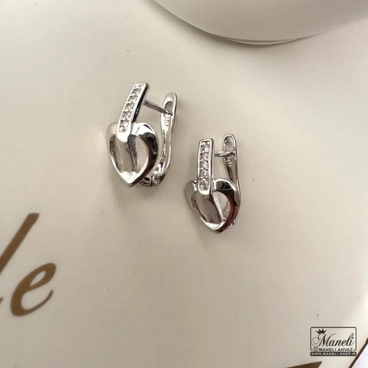 گوشواره نقره ای ژوپینگ حلقه ای ضدحساسیت طرح قلب — تصویر ۸