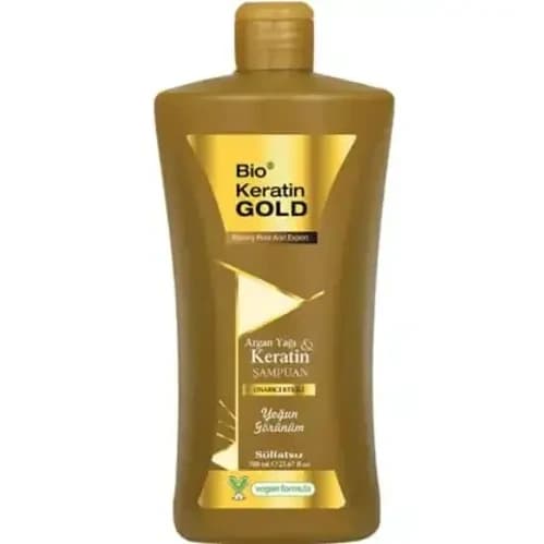 شامپو بیو کراتین گلد Bio Keratin Gold Argan Yağı&Keratin حاوی روغن آرگان و کراتین 700 میل — تصویر ۲